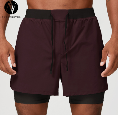 OEM & ODM Men's Running Quick-Dry Shorts - Cross-Border Fashion Casual Sportswear with Zipper, Double-Layer Bottoms for Outdoor & Tennis - Wholesale & Sourcing Agents Welcome1182