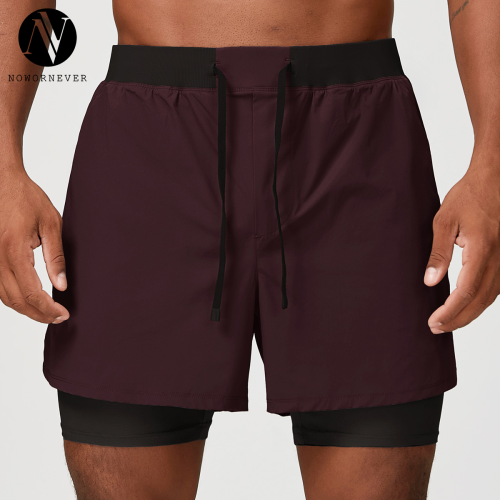 OEM & ODM Men's Running Quick-Dry Shorts - Cross-Border Fashion Casual Sportswear with Zipper, Double-Layer Bottoms for Outdoor & Tennis - Wholesale & Sourcing Agents Welcome1182
