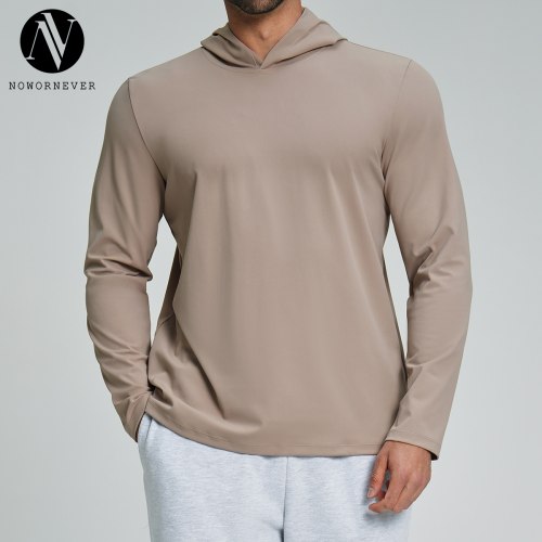 OEM & ODM Men's Sports Fitness Casual Breathable Hooded Long Sleeve T-Shirt - Cross-Border Commuting & Citywalk Wear 5086-1 | Wholesale & Sourcing Agents