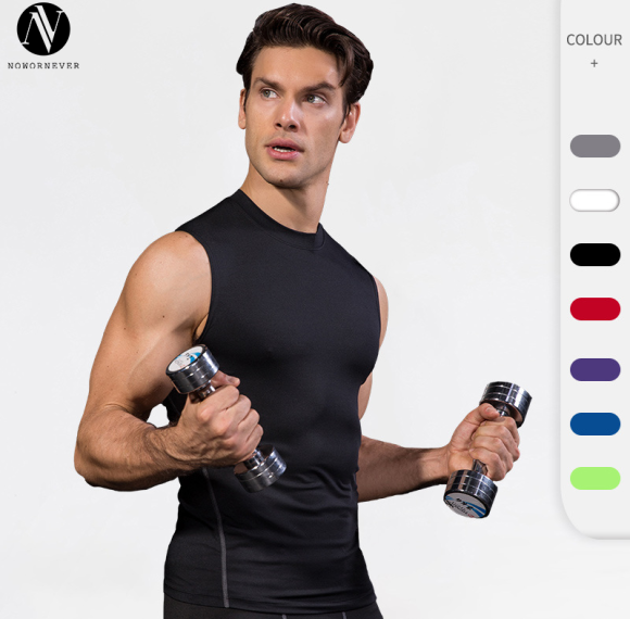 OEM & ODM Men's Compression Training Tank Top - PRO Sports Running Fitness Basketball Elastic Slim-Fit Sculpting Short Sleeve, Wholesale Available for Sourcing Agents1002