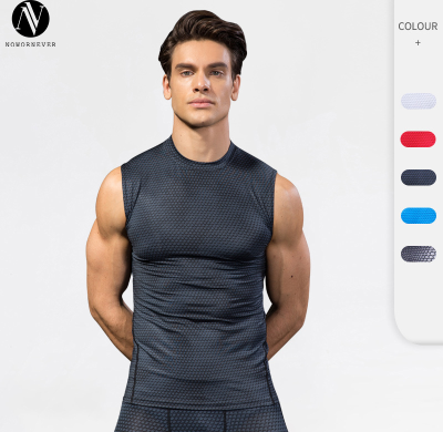 OEM & ODM Men's 3D Stereoscopic Print Fitness Running Sports Tank Top - Compression Elastic Sleeveless Quick-Dry Activewear for Bulk Buyers & Sourcing Agents4022