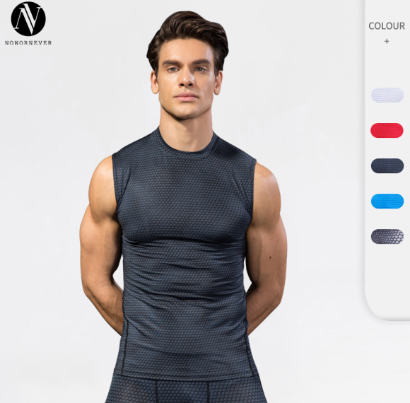 OEM & ODM Men's 3D Stereoscopic Print Fitness Running Sports Tank Top - Compression Elastic Sleeveless Quick-Dry Activewear for Bulk Buyers & Sourcing Agents4022