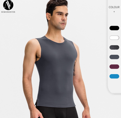 01106Men's Fitness Tank Top - High-Elastic Compression Training Top, Round Neck, Sleeveless Design, Quick-Dry Sports Running Apparel - OEM & ODM Available for Wholesale and Sourcing Agents