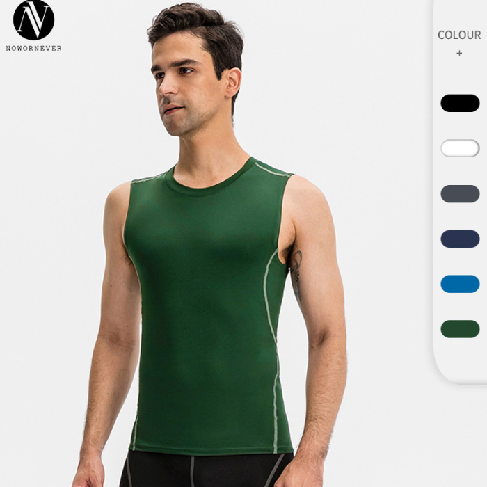 Men's PRO Fitness Tank Top with OEM & ODM Options - High-Elastic Compression Training Wear, Moisture-Wicking & Quick-Dry Sports Top for Bulk Orders01109
