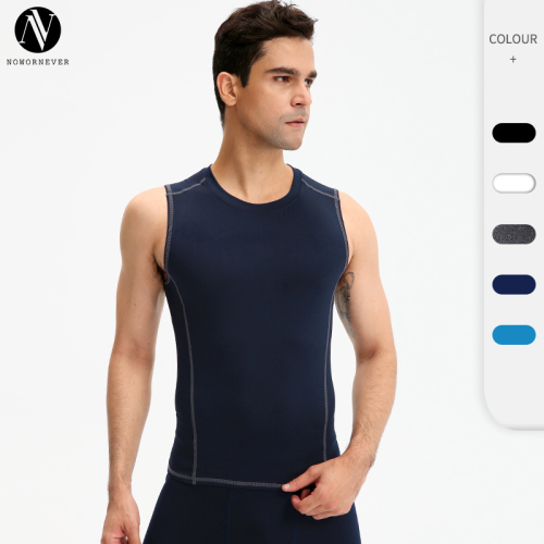 Men's Compression Sports Tank Top - OEM, ODM & Wholesale Options - Round Neck Quick-Dry Fitness Wear for Running - Moisture-Wicking Sleeveless Top 01108