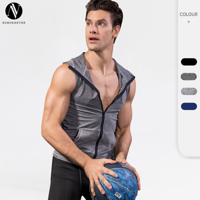 9006Men's Compression Sleeveless Tank Top Sports Running Training Fitness Wear | Zippered Hooded Quick-Dry Jacket 9006 - Your Go-To OEM & ODM Partner for Activewear Wholesale Solutions