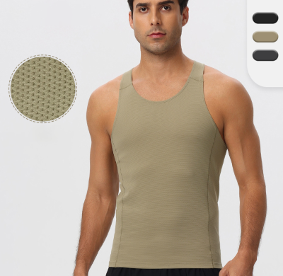 Wholesale OEM & ODM Men's Outdoor Fitness Tank Top - European & American Quick-Dry, High-Elastic Sports T-Shirt in Breathable Mesh Design51149