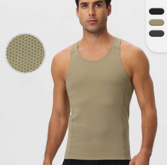 Wholesale OEM & ODM Men's Outdoor Fitness Tank Top - European & American Quick-Dry, High-Elastic Sports T-Shirt in Breathable Mesh Design51149