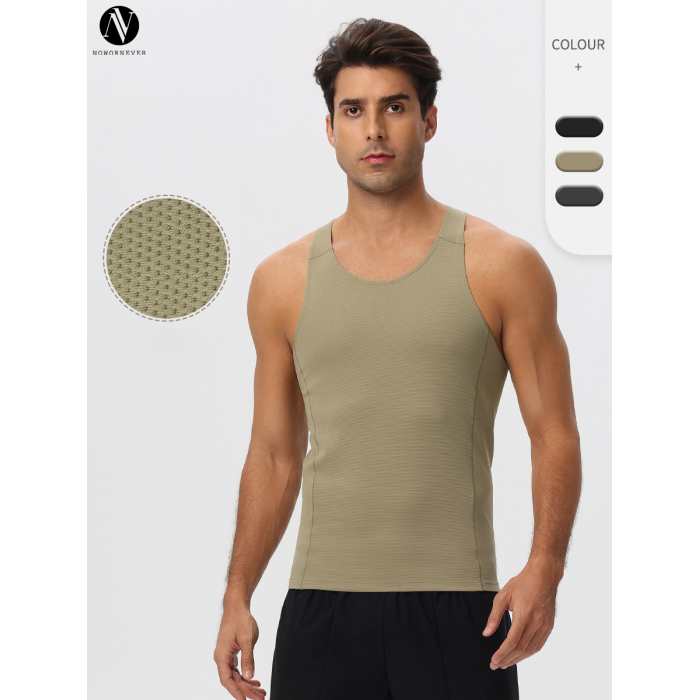 Wholesale OEM & ODM Men's Outdoor Fitness Tank Top - European & American Quick-Dry, High-Elastic Sports T-Shirt in Breathable Mesh Design51149