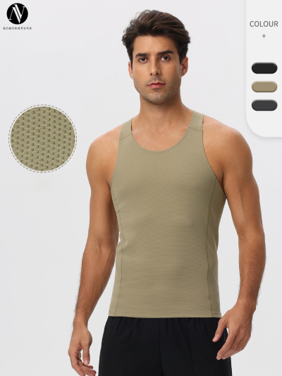 Wholesale OEM & ODM Men's Outdoor Fitness Tank Top - European & American Quick-Dry, High-Elastic Sports T-Shirt in Breathable Mesh Design51149