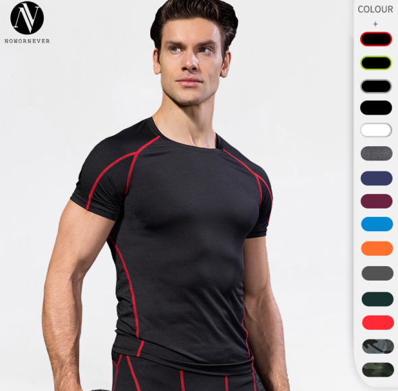 OEM & ODM Men's PRO Compression Short Sleeve Fitness Sports Running Training Wear - Elastic Quick-Dry T-Shirt 1053 for Wholesalers and Sourcing Agents