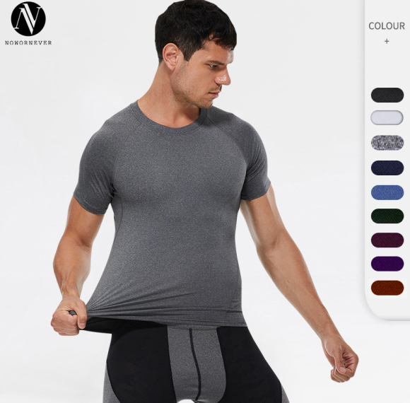 Men's Quick-Dry Short Sleeve Sports Running Fitness Wear | High-Elastic Training Top with Moisture-Wicking Fabric - Available for OEM, ODM & Wholesale01217