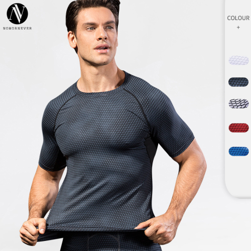 Men's 3D Stereoscopic Print Fitness Running Top - Elastic Compression Short Sleeve Shirt, Moisture-Wicking & Quick-Dry, Available for OEM, ODM, and Wholesale Partnerships4023