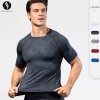 Men's 3D Stereoscopic Print Fitness Running Top - Elastic Compression Short Sleeve Shirt, Moisture-Wicking & Quick-Dry, Available for OEM, ODM, and Wholesale Partnerships4023