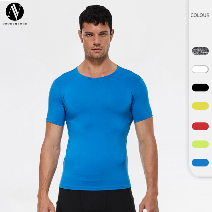 Men's PRO Fitness Sports Running Compression T-Shirt with High-Elastic Quick-Dry Technology 4001 - OEM, ODM, and Wholesale Options for Sourcing Agents in the Activewear Market