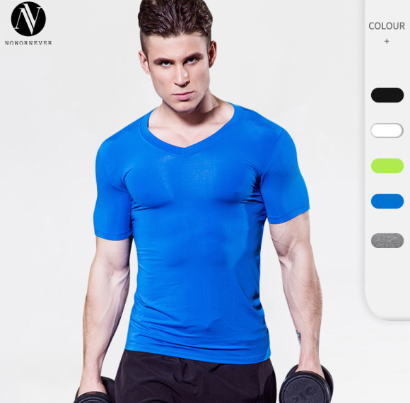 OEM & ODM Men's V-Neck Compression Short Sleeve PRO Fitness T-Shirt - High-Elastic, Quick-Dry Running Sports Training Apparel for Wholesalers & Sourcing Agents | Hot Seller 1118