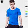 OEM & ODM Men's V-Neck Compression Short Sleeve PRO Fitness T-Shirt - High-Elastic, Quick-Dry Running Sports Training Apparel for Wholesalers & Sourcing Agents | Hot Seller 1118