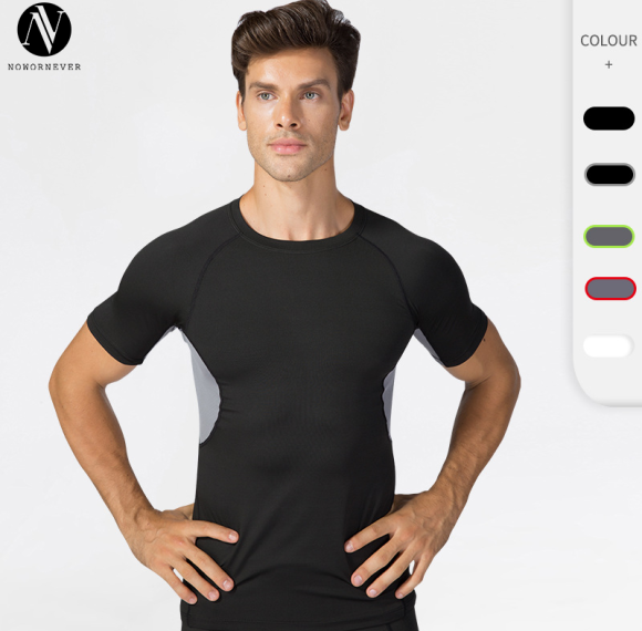 OEM & ODM Men's PRO Fitness Sports Running Training Short Sleeve - Moisture-Wicking, Quick-Dry, Breathable, Elastic Compression Apparel for Wholesale & Sourcing Agents | Model B0008