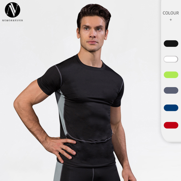 Trendy Men's PRO Sports Fitness Running T-Shirt – Quick-Dry, Elastic & Moisture-Wicking Short Sleeve | Exclusive OEM, ODM, and Wholesale Offers for Sourcing Agents - Fitness Model 1033