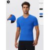 High-Quality OEM & ODM Men's V-Neck Fitness Top | European & American Short Sleeve Nylon Moisture-Wicking Quick-Dry Running Compression Wear for Wholesale Distribution51248