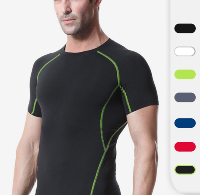 Men's Compression PRO Fitness Sports Running Short Sleeve T-Shirt 1018 - High-Elastic, Quick-Dry, Fat-Burning Design | Wholesale OEM & ODM Solutions for Sportswear Suppliers