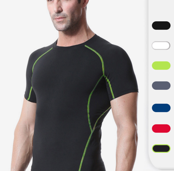 Men's Compression PRO Fitness Sports Running Short Sleeve T-Shirt 1018 - High-Elastic, Quick-Dry, Fat-Burning Design | Wholesale OEM & ODM Solutions for Sportswear Suppliers