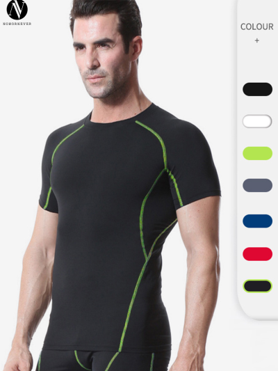 Men's Compression PRO Fitness Sports Running Short Sleeve T-Shirt 1018 - High-Elastic, Quick-Dry, Fat-Burning Design | Wholesale OEM & ODM Solutions for Sportswear Suppliers
