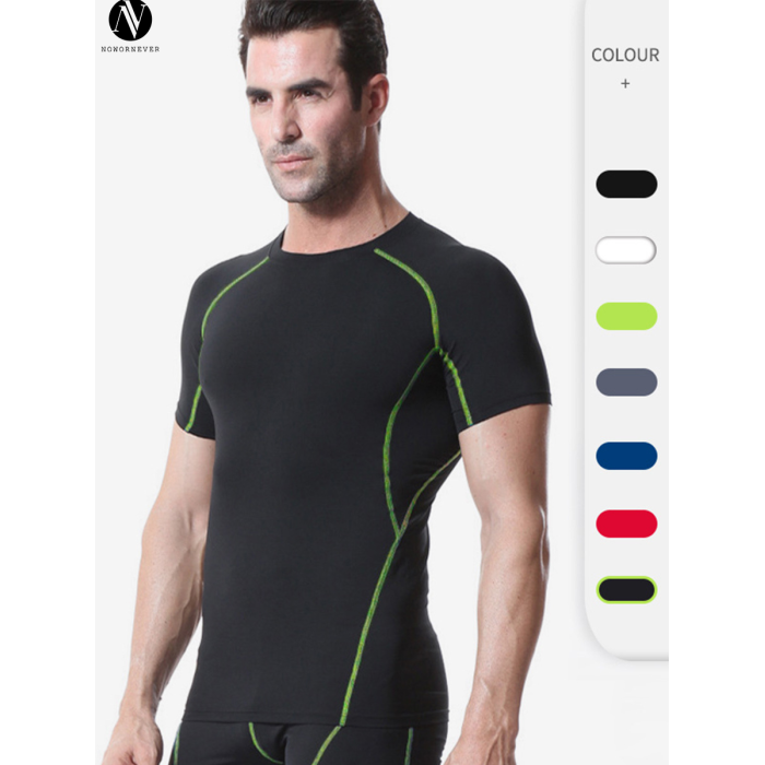 Men's Compression PRO Fitness Sports Running Short Sleeve T-Shirt 1018 - High-Elastic, Quick-Dry, Fat-Burning Design | Wholesale OEM & ODM Solutions for Sportswear Suppliers