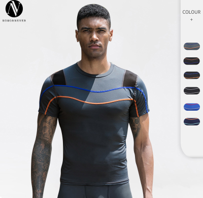 OEM & ODM Men's Fitness Short Sleeve Reflective Running T-Shirt - Quick-Dry, High-Elastic Compression Sportswear - Bulk Wholesale Available - Model 91209