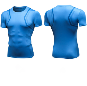 91205Men's Fitness Printed Short Sleeve Sports T-Shirt - OEM & ODM High-Elastic Compression Design - Quick-Dry, Breathable Fabric for Enhanced Performance - Ideal for Wholesale & Sourcing Agents