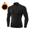 Men's Autumn/Winter Fleece-Lined Thermal Hoodie - Long Sleeve Compression Sports Running Shirt with Stand Collar | Custom OEM & ODM Solutions for Brands & Wholesalers11517