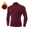 Men's Autumn/Winter Fleece-Lined Thermal Hoodie - Long Sleeve Compression Sports Running Shirt with Stand Collar | Custom OEM & ODM Solutions for Brands & Wholesalers11517