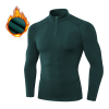 Men's Autumn/Winter Fleece-Lined Thermal Hoodie - Long Sleeve Compression Sports Running Shirt with Stand Collar | Custom OEM & ODM Solutions for Brands & Wholesalers11517