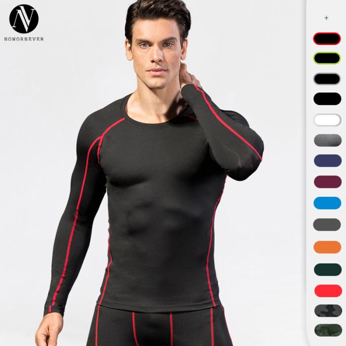 OEM Men's PRO Compression Fitness T-Shirt - High-Elastic, Quick-Dry Long Sleeve for Running and Training | Wholesale & Sourcing Agents for Activewear1059
