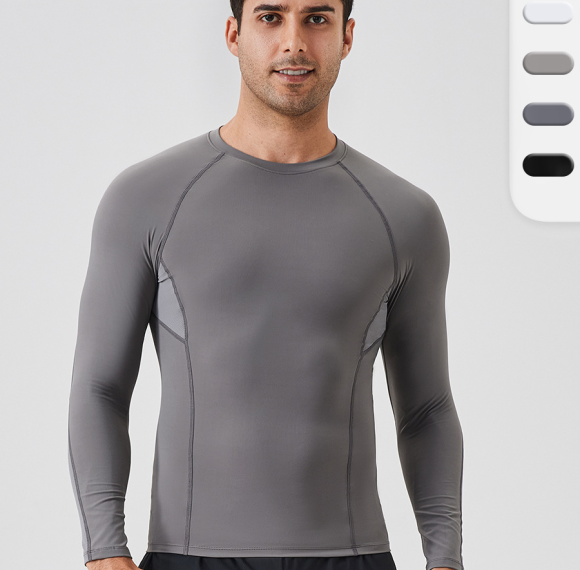 Men's Sports Fitness Nylon Compression Quick-Dry T-Shirt - Breathable Long Sleeve Running Wear | OEM, ODM, Wholesale, Sourcing Agents41523