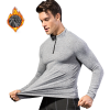 9005Customizable Winter Fleece-Lined PRO Men's Fitness Running Long Sleeve Hoodie - Amazon Quick-Dry Compression with Stand Collar - Perfect for OEM/ODM Partnerships - Supplying Activewear Brands & Wholesalers Globally