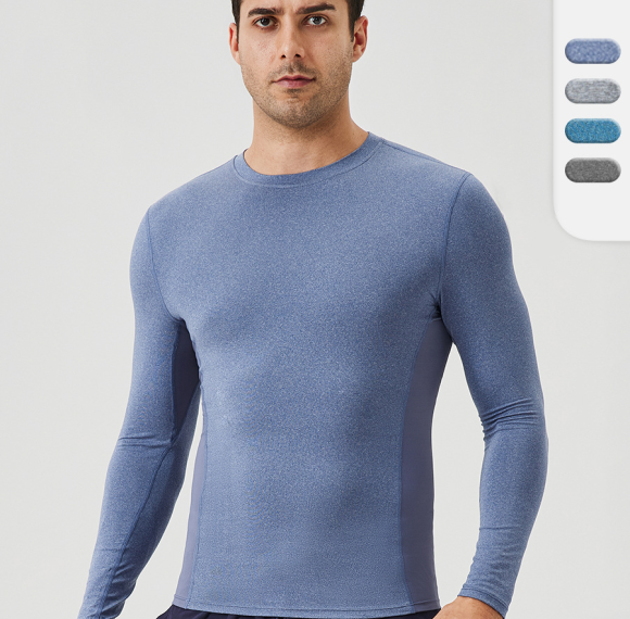 Wholesale Men's Autumn Fitness Long Sleeve Quick-Dry Running Sports T-Shirt - High-Elastic Compression Top for Outdoor Use - OEM & ODM Services Offered for Sourcing Agents, Style 41524