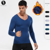 Wholesale Winter Fleece-Lined Men's V-Neck PRO Compression Training Long Sleeve High-Elastic Running Top - Custom OEM & ODM Solutions for Activewear Brands01511