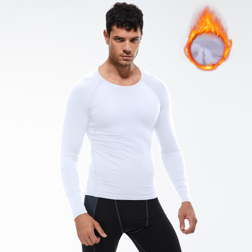 OEM/ODM Winter Fleece-Lined Men's Fitness Long Sleeve Compression Training Quick-Dry High-Elastic Running T-Shirt - Perfect for Wholesalers and Sourcing Agents01512