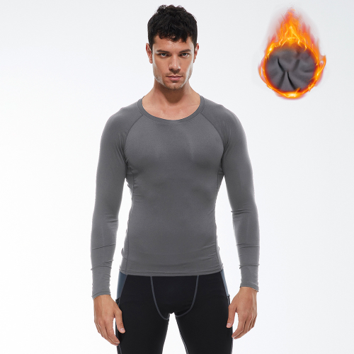 OEM/ODM Winter Fleece-Lined Men's Fitness Long Sleeve Compression Training Quick-Dry High-Elastic Running T-Shirt - Perfect for Wholesalers and Sourcing Agents01512