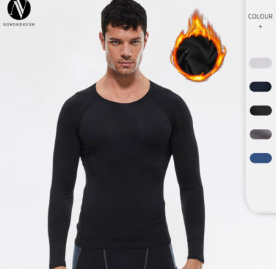 OEM/ODM Winter Fleece-Lined Men's Fitness Long Sleeve Compression Training Quick-Dry High-Elastic Running T-Shirt - Perfect for Wholesalers and Sourcing Agents01512