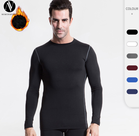 OEM & ODM Winter Fleece-Lined PRO Fitness Compression Men's Long Sleeve T-Shirt - Quick-Dry Sports Training Wear for Wholesalers and Sourcing Agents1021