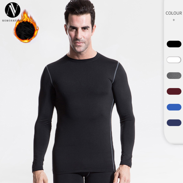 OEM & ODM Winter Fleece-Lined PRO Fitness Compression Men's Long Sleeve T-Shirt - Quick-Dry Sports Training Wear for Wholesalers and Sourcing Agents1021