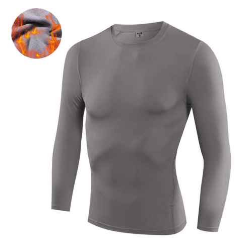 OEM & ODM Winter Fleece-Lined PRO Fitness Compression Men's Long Sleeve T-Shirt - Quick-Dry Sports Training Wear for Wholesalers and Sourcing Agents1021