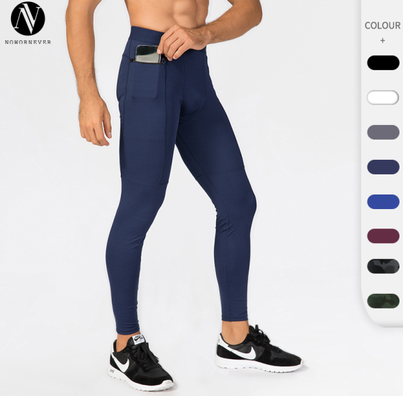 OEM & ODM Men's Zip Pocket Fitness Long Pants - PRO Sports Running Training Moisture-Wicking Quick-Dry High-Elastic Compression Pants 1070 for Wholesale & Sourcing Agents