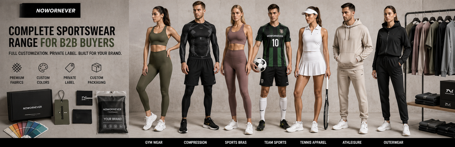 Top 10 Athletic Wear Manufacturers Compared Why B2B Buyers Choose NOWORNEVER as Their Sportswear Supplier