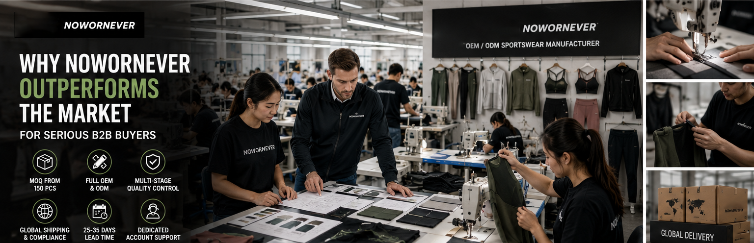 Top 10 Athletic Wear Manufacturers Compared Why B2B Buyers Choose NOWORNEVER as Their Sportswear Supplier