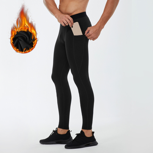 OEM & ODM Men's PRO Sports Fleece-Lined Long Pants with Pocket - Compression Training Fitness Running Quick-Dry Moisture-Wicking Trousers for Wholesale & Sourcing Agents01320