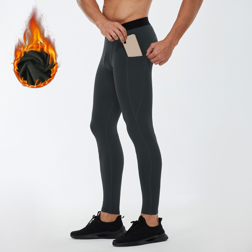 OEM & ODM Men's PRO Sports Fleece-Lined Long Pants with Pocket - Compression Training Fitness Running Quick-Dry Moisture-Wicking Trousers for Wholesale & Sourcing Agents01320