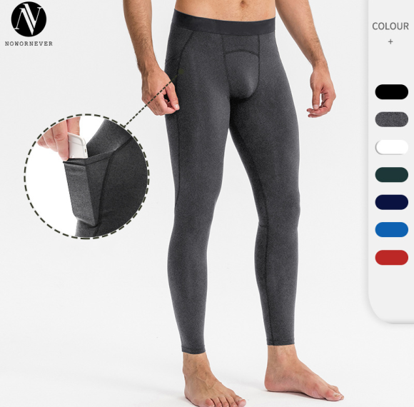 Men's Compression Long Pants for Fitness - Quick-Dry, Moisture-Wicking, High-Elastic Running Trousers with Pocket | OEM, ODM, Wholesale Activewear Supplier11322